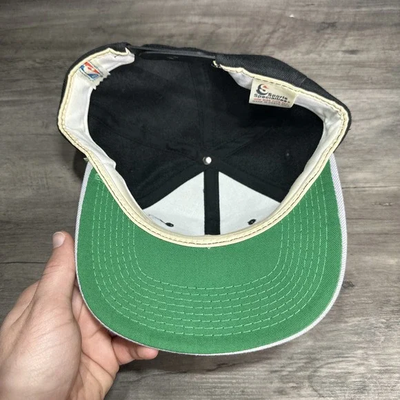 VTG 1990s San Antonio Spurs Sports Specialties Script Wool Two Tone Snapback Hat